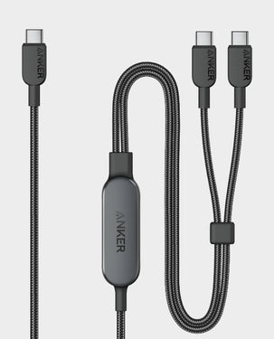 Anker 2-in-1 USB C to USB C Cable 140W Max | 4ft | Fast Charging | Flexible and Tough | 480 mbps Data Transfer Rate | A8895H11 - Black